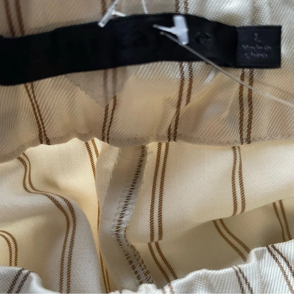 Jenni Kayne White Tan Stripe Elastic Waist Straight Pull On Pants 22218 - Picture 10 of 15